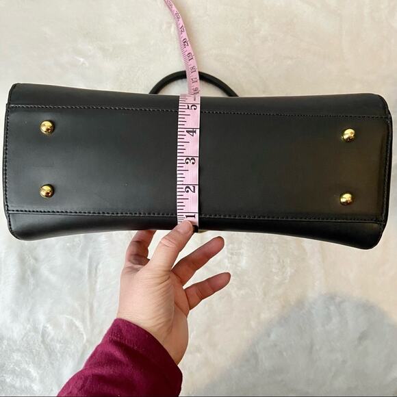 Joy & Iman Black Leather Satchel Purse - Picture 4 of 10